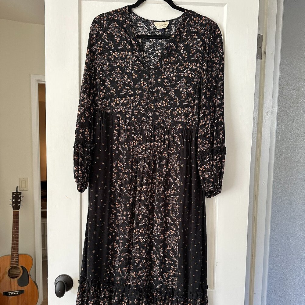 Universal Thread black floral boho maxi dress